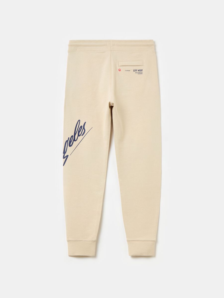 Joggers in felpa con coulisse e stampa_1