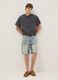 Pure Cotton Blue Denim Skater Fit Shorts_0