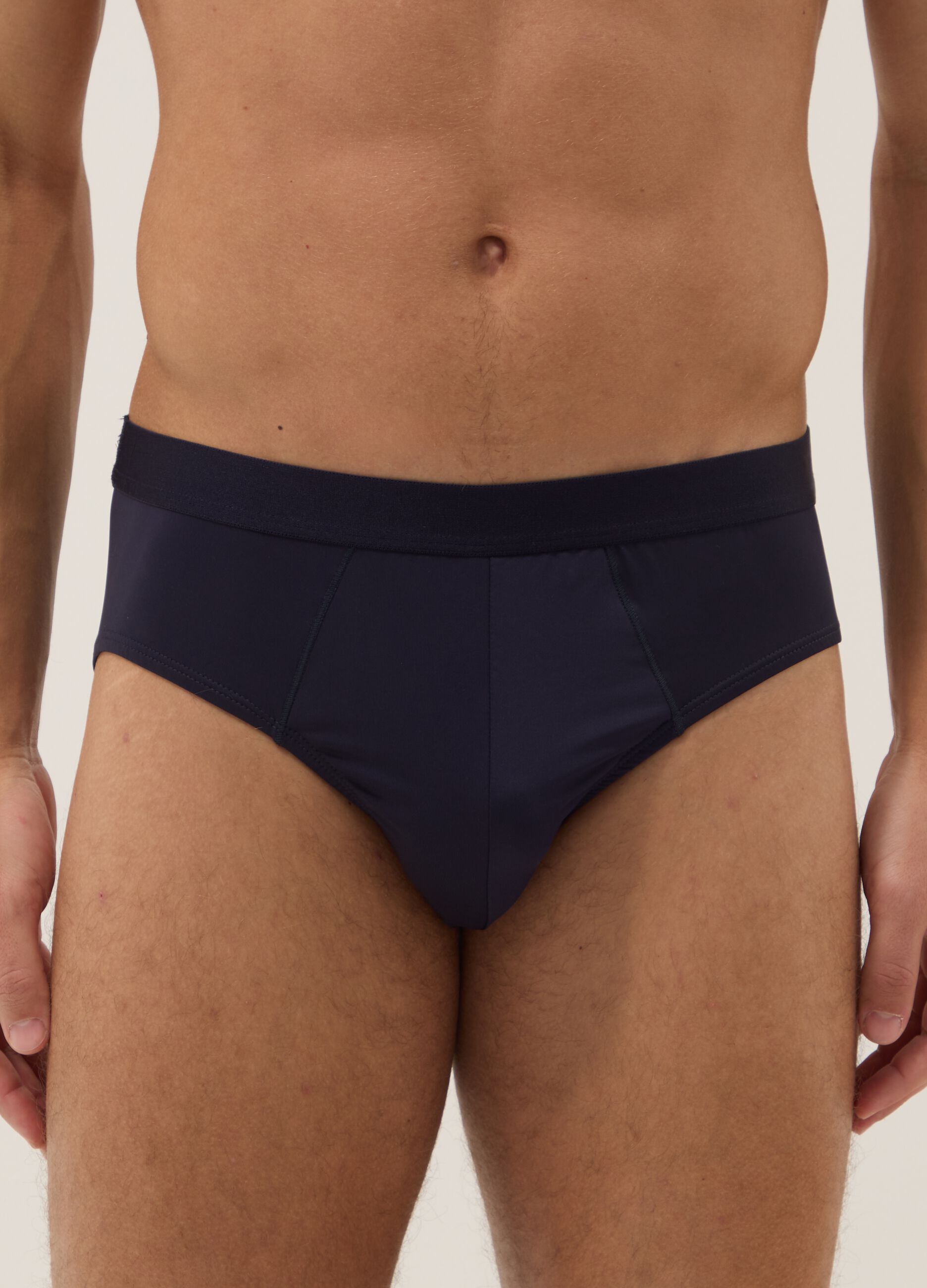 3-pack blue stretch-fabric briefs