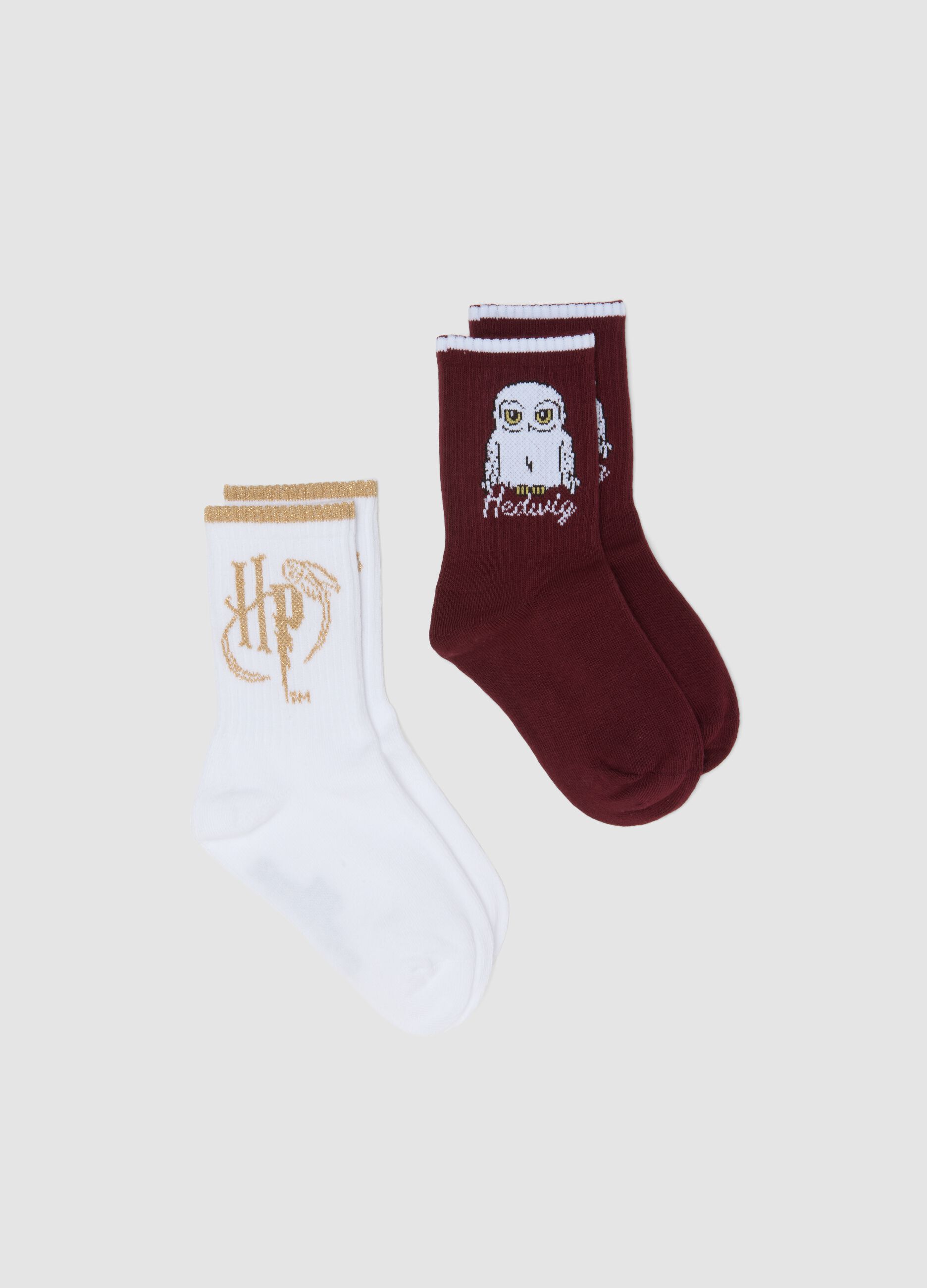 2-pack of Harry Potter-themed midi socks in stretchy organic cotton