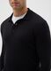 Black long-sleeve polo in cotton and silk blend regular fit_3