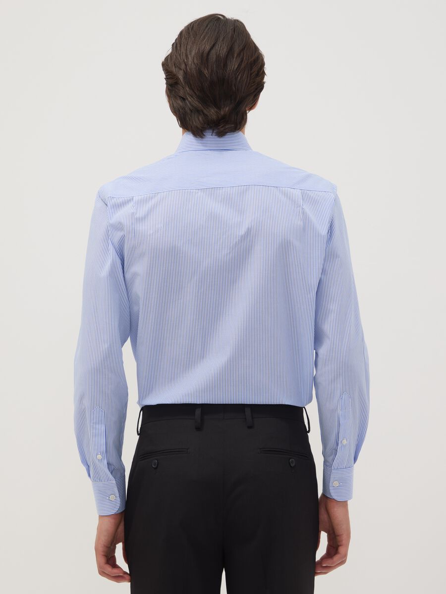 Blue striped cotton-blend shirt with button-down collar, easy-iron, regular fit_3
