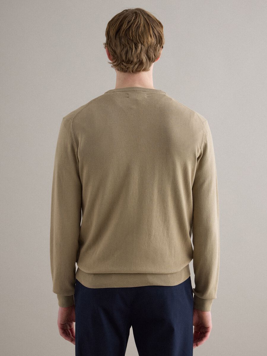 Beige sweater in pure cotton_2
