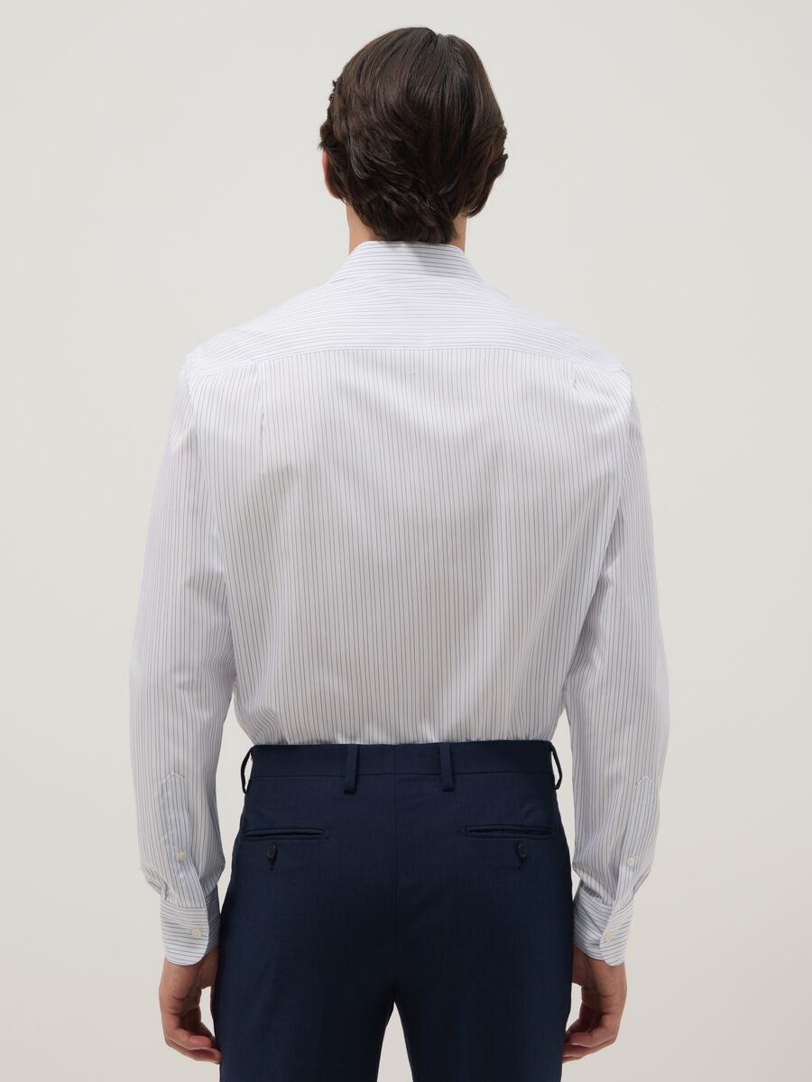 Multicolour striped regular fit shirt with French collar_1