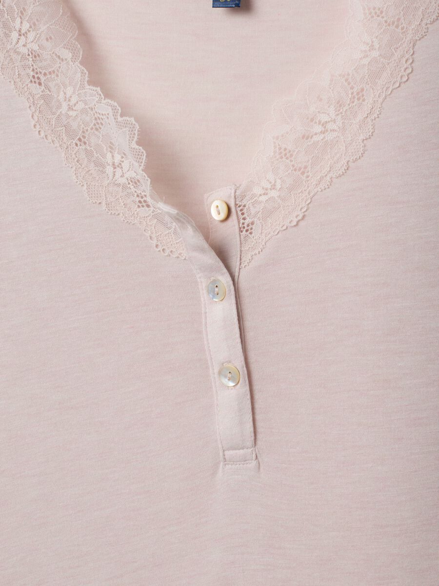 Pink pure viscose V-neck nightdress_5