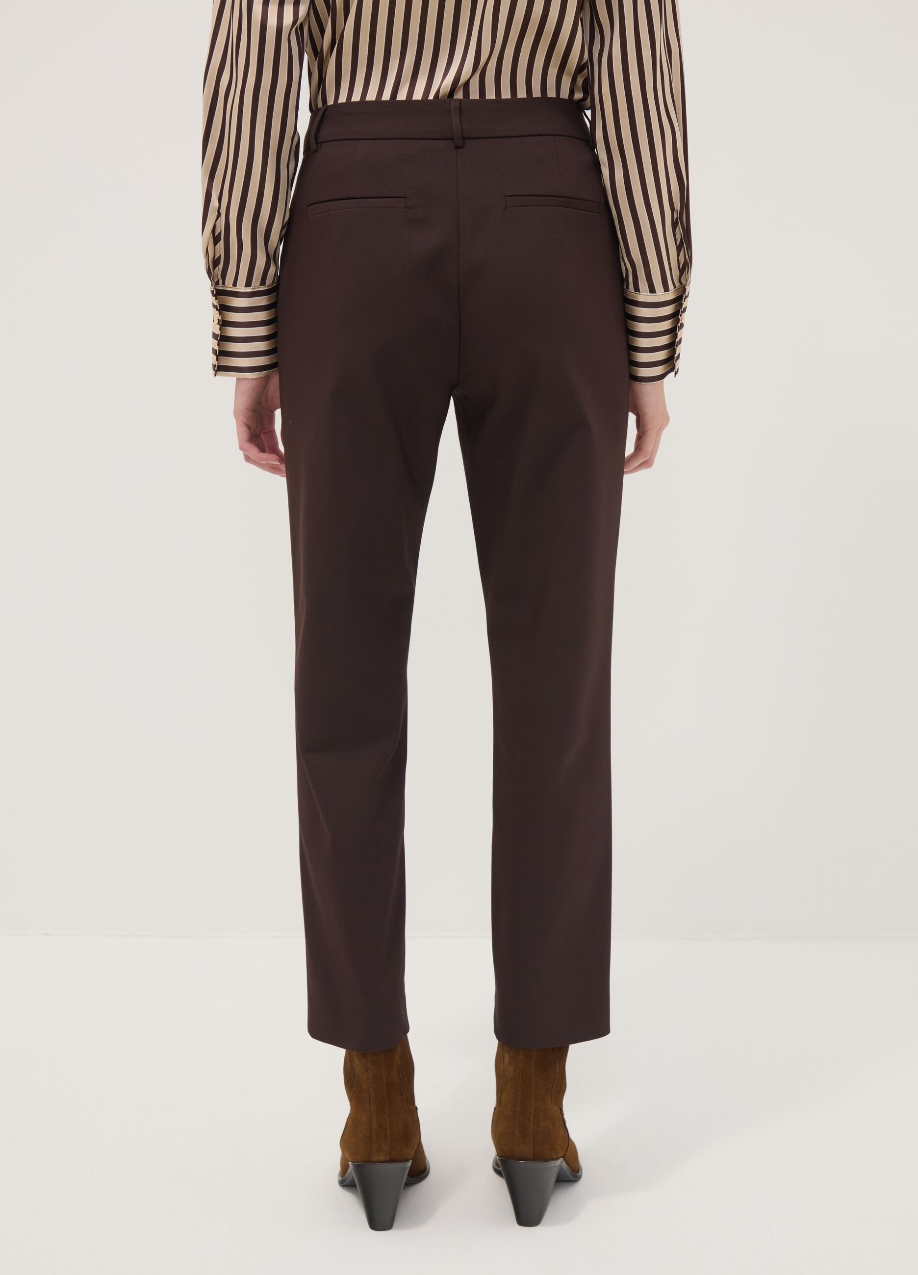Braune Slim-Fit-Hose aus Stretch-Baumwolle