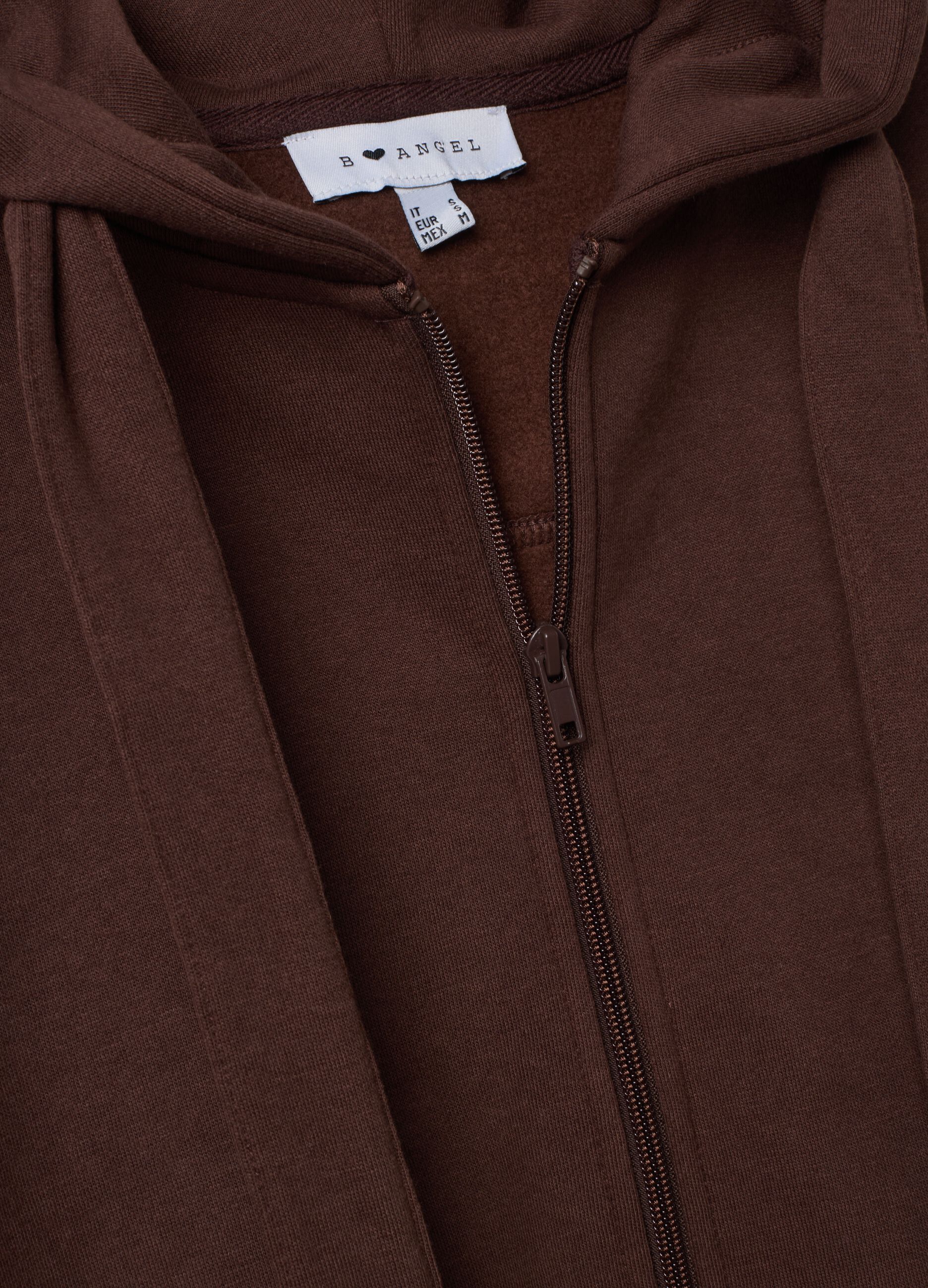 Felpa marrone con cappuccio e fiocco relaxed fit