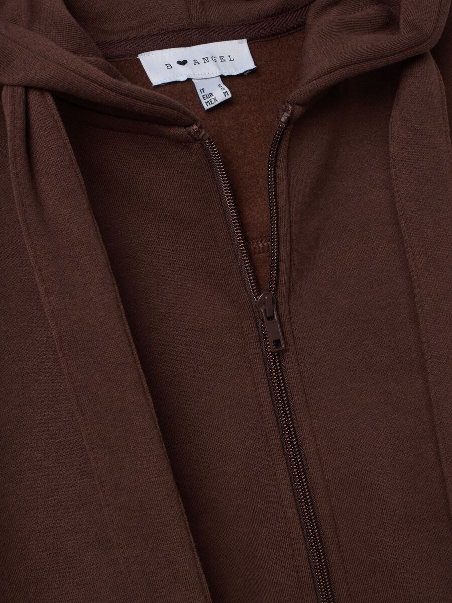 Felpa marrone con cappuccio e fiocco relaxed fit_1