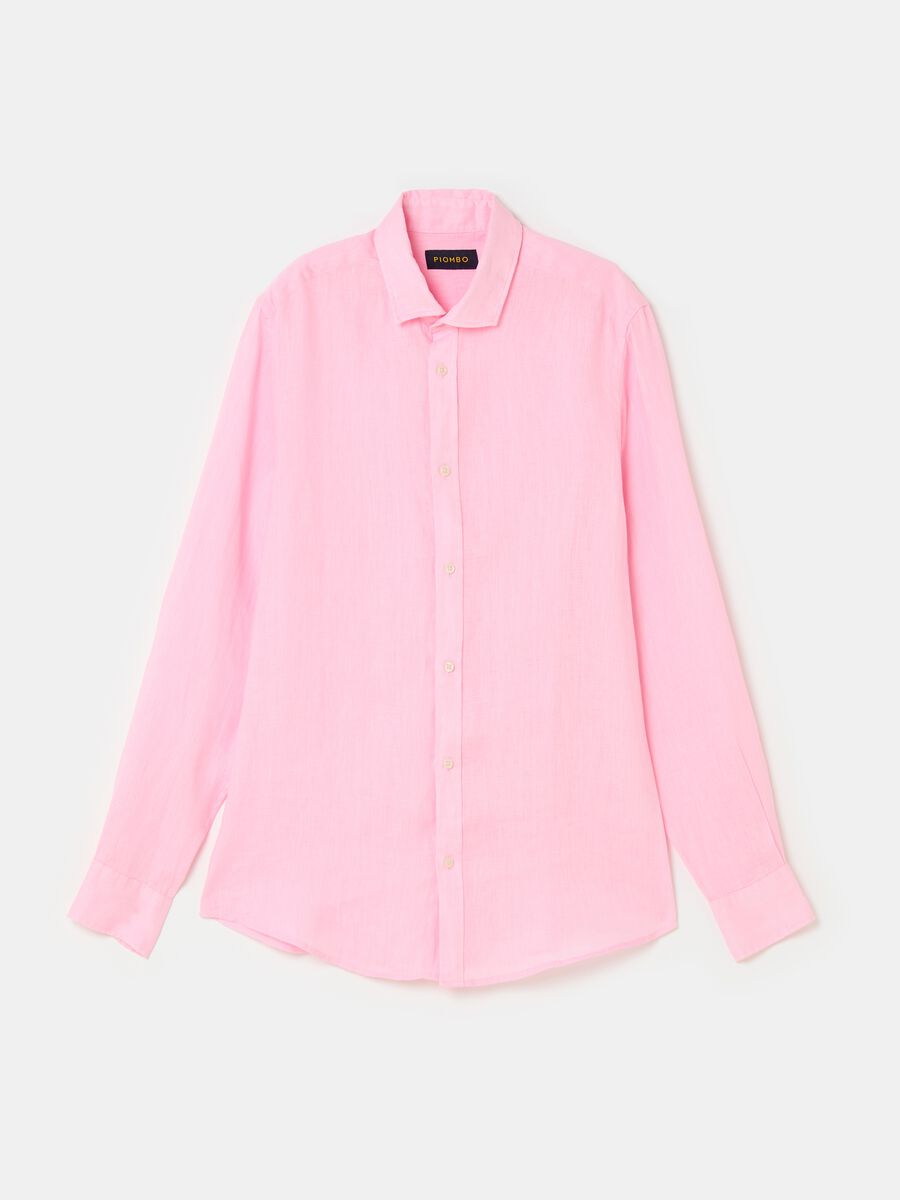 Camisa de lino color liso_3