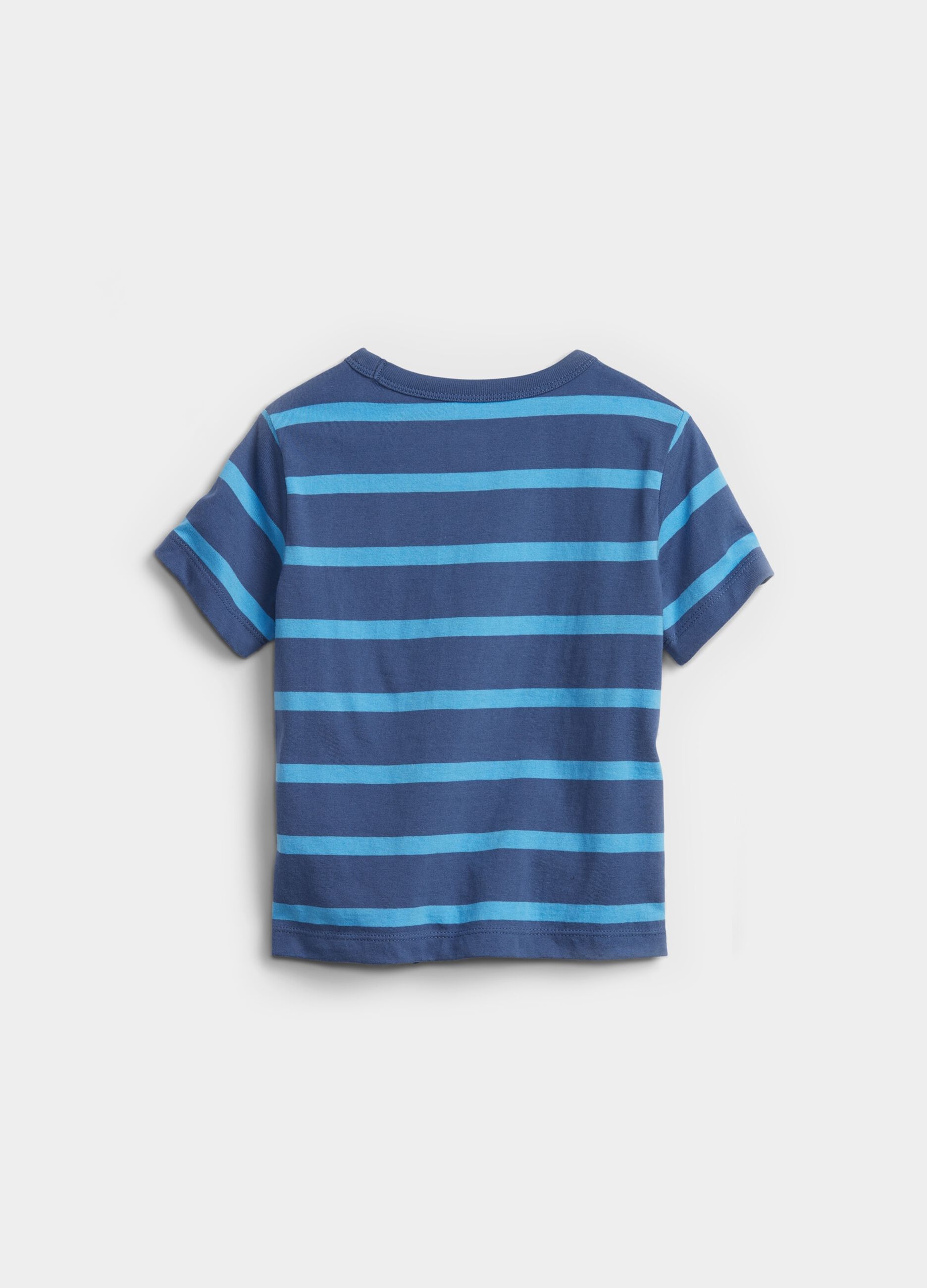 Striped cotton T-shirt with logo