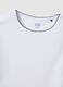 White pure cotton regular fit T-shirt with contrast stitching_5