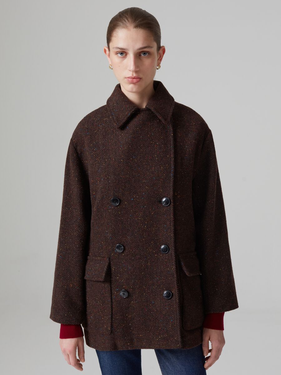 Double-breasted hounds’ tooth coat_1
