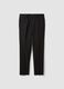 Black regular-fit formal trousers in stretch viscose_0