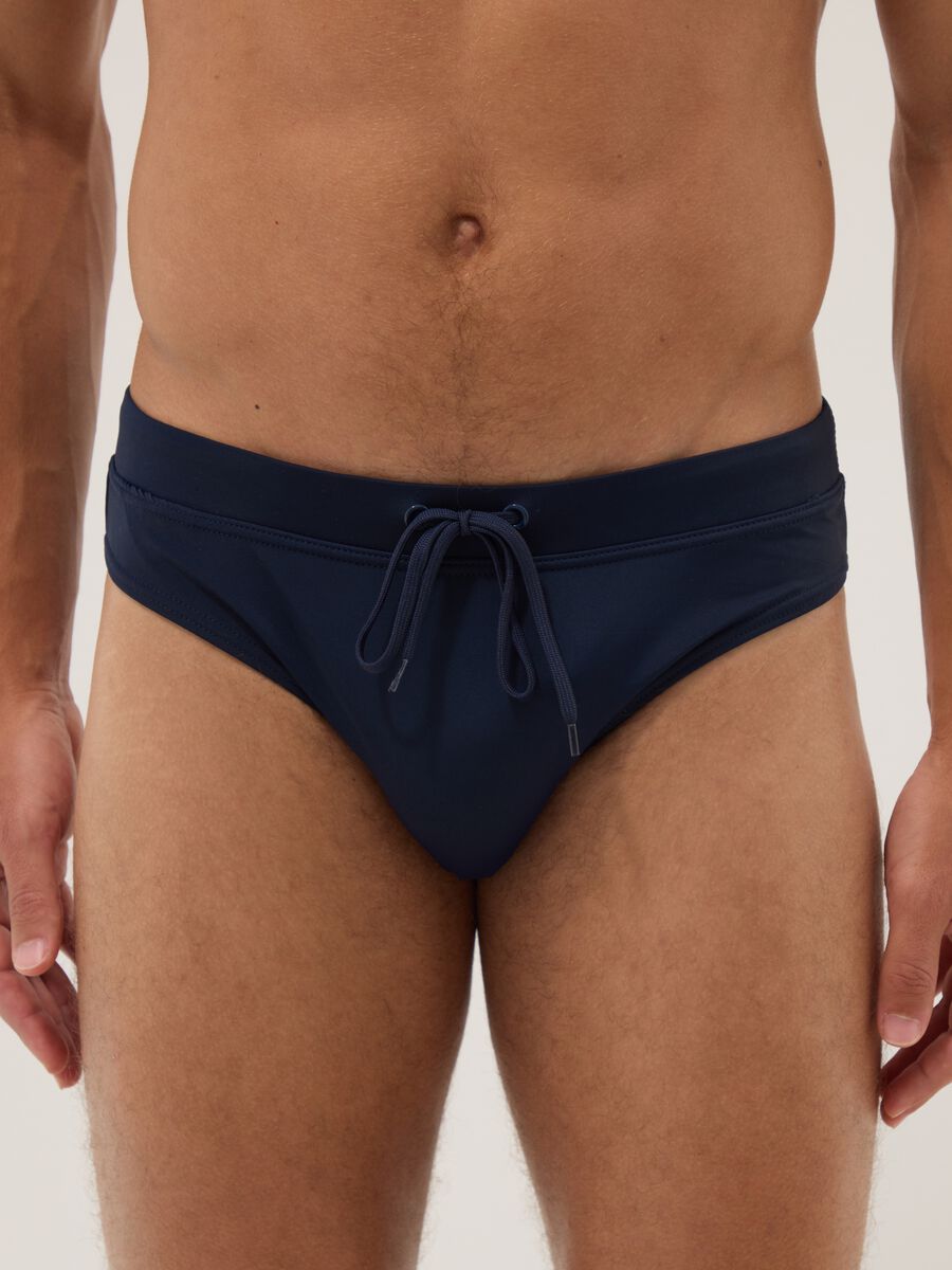 Blue stretch swim briefs_1