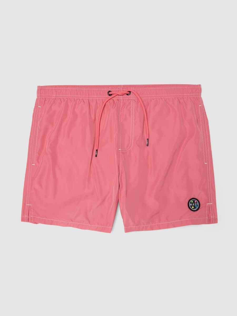 Pink swim shorts with elasticated waist_4