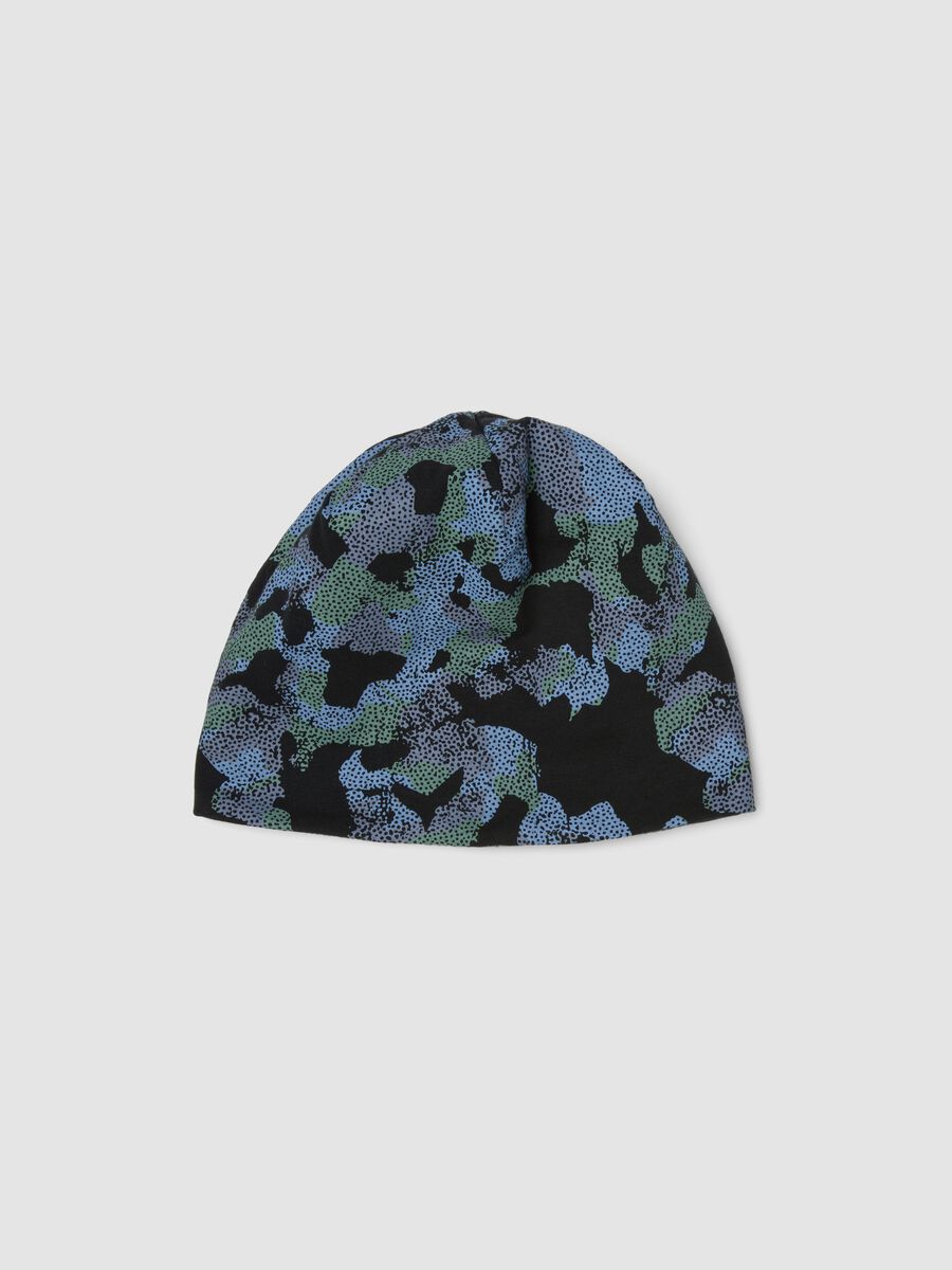 Multicoloured stretch cotton printed hat for boys_0