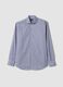 Blue cotton oxford checked shirt, regular fit_4