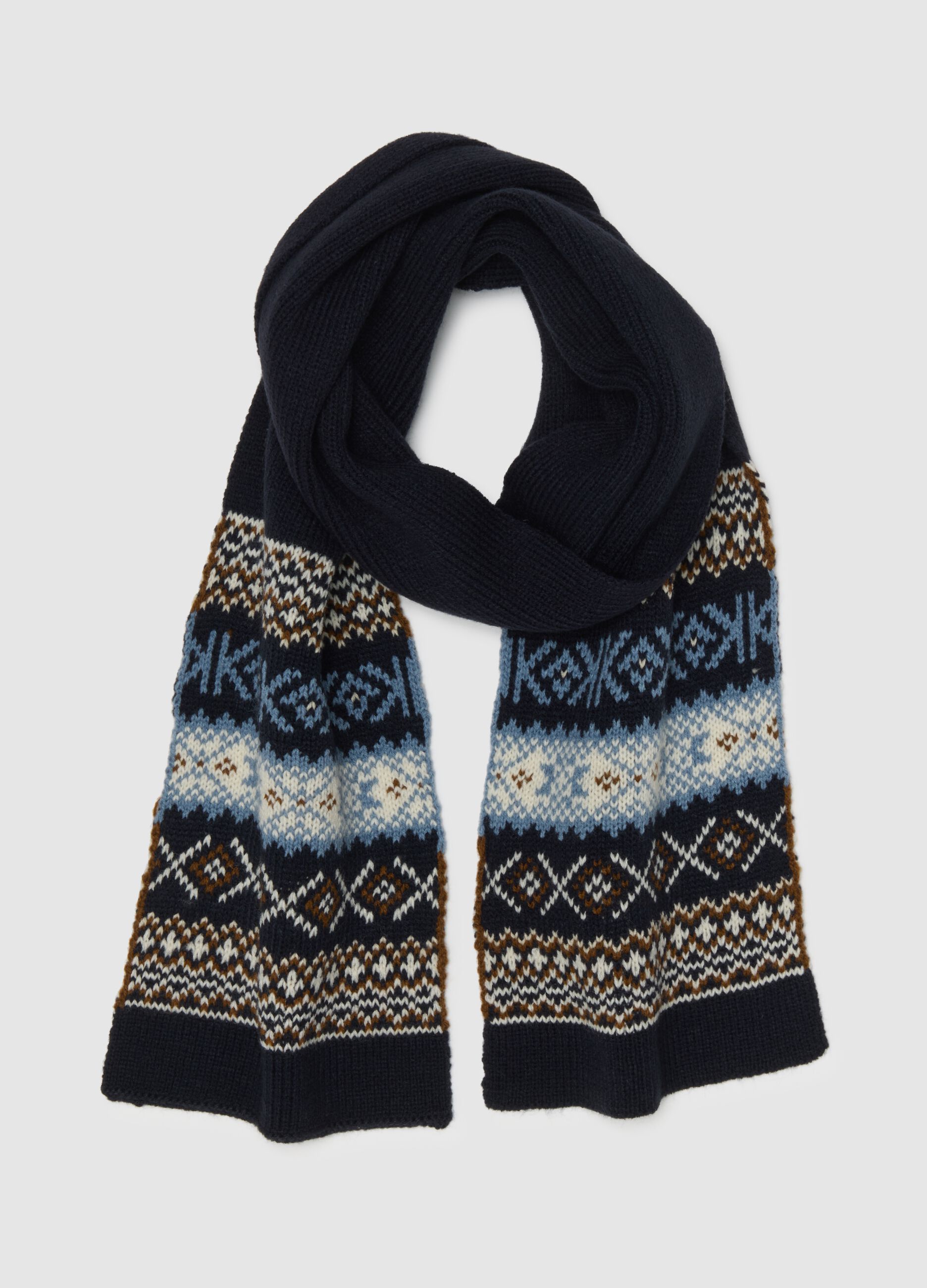 Child's Multicolour Scarf with Geometric Pattern