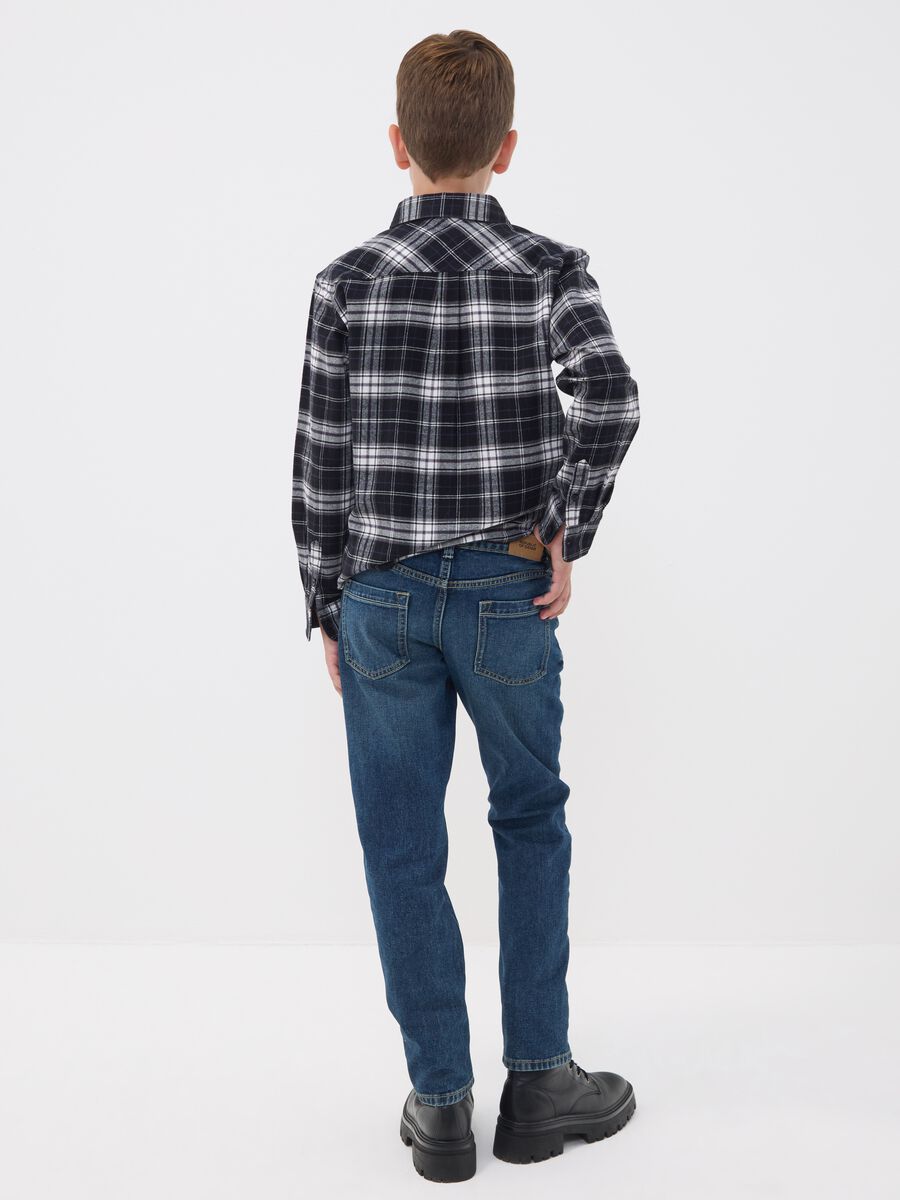Blue pure cotton regular-fit jeans for boys_2