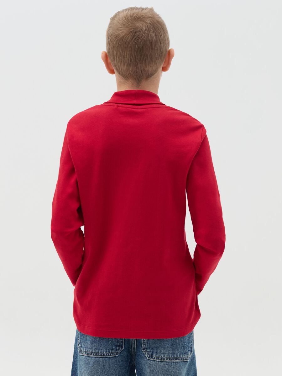 Cotton T-shirt with high neck_2