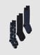 3-pack of long blue socks in stretch organic cotton_0