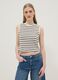 Regular-fit striped cotton-blend gilet in black and white_0