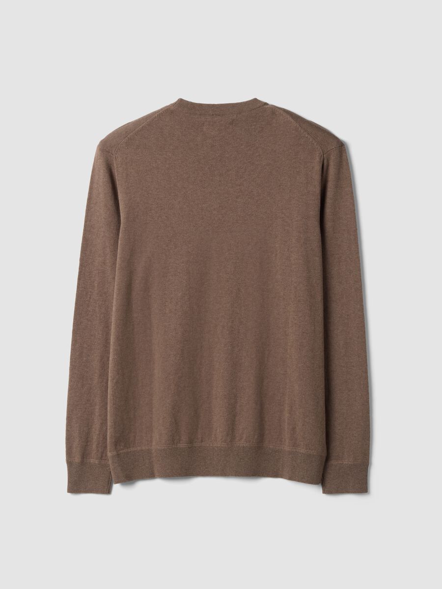 Brown cotton and cashmere blend crew-neck jumper_6