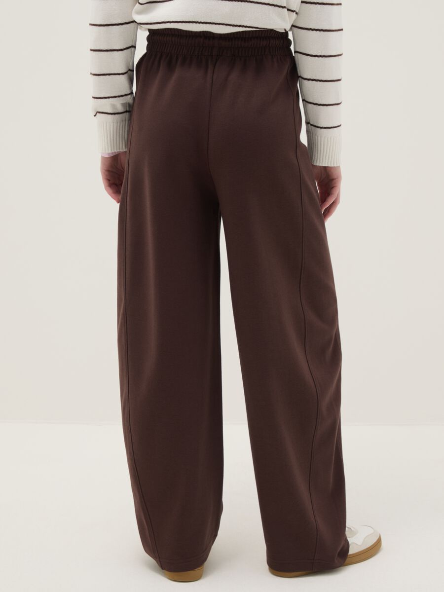 Brown Stretch Cotton Baggy Trousers_2