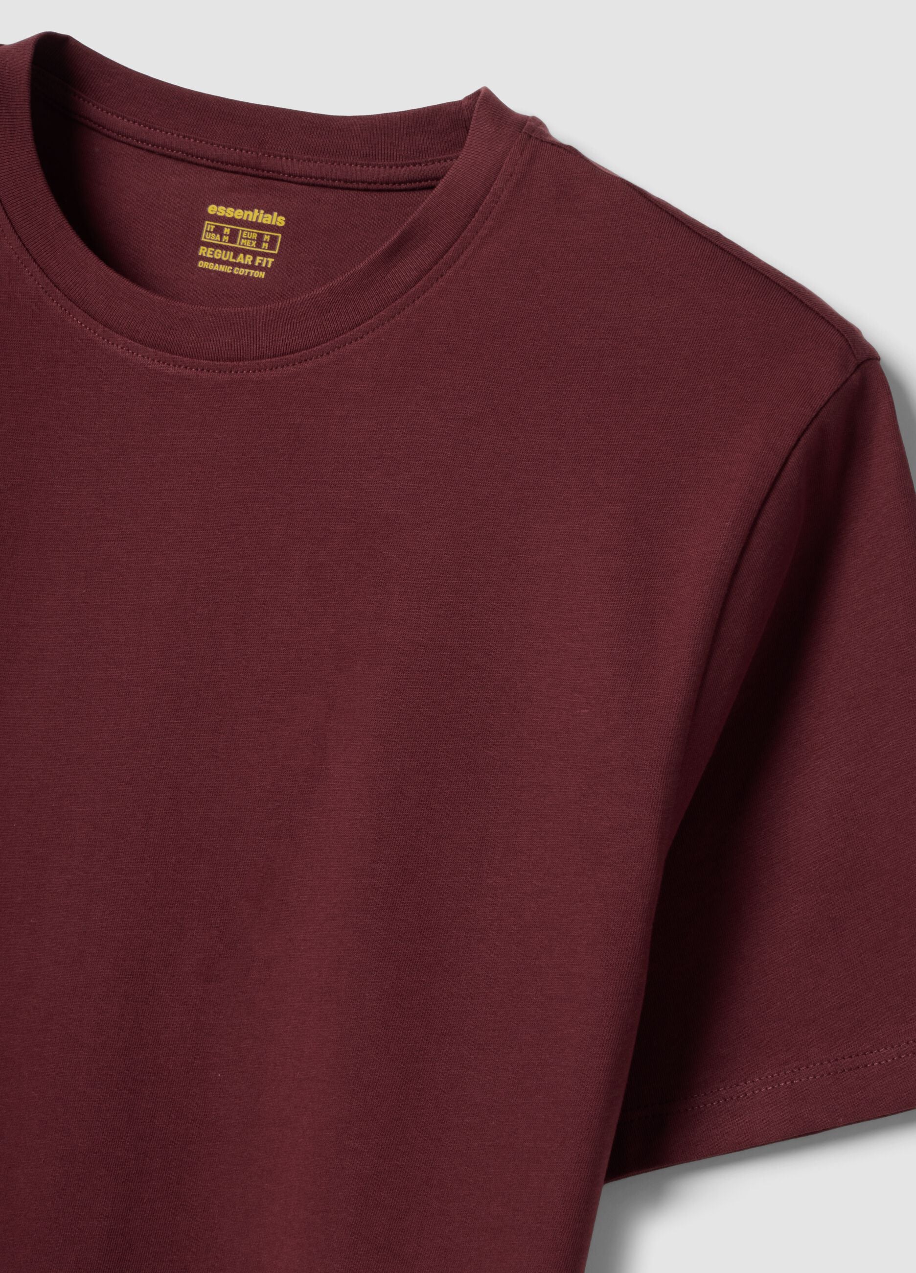 T-shirt rossa in puro cotone organico jersey regular fit