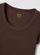 Brown fitted short sleeve cotton stretch T-shirt_5
