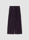 Pantaloni viola in puro cotone a coste regular fit_0