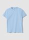 Sky blue pure cotton T-shirt_4