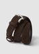 Brown genuine suede leather belt_2