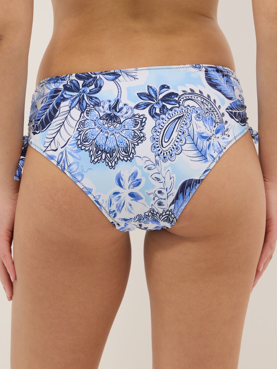 Blue bikini bottoms in stretch fabric with side ties_2