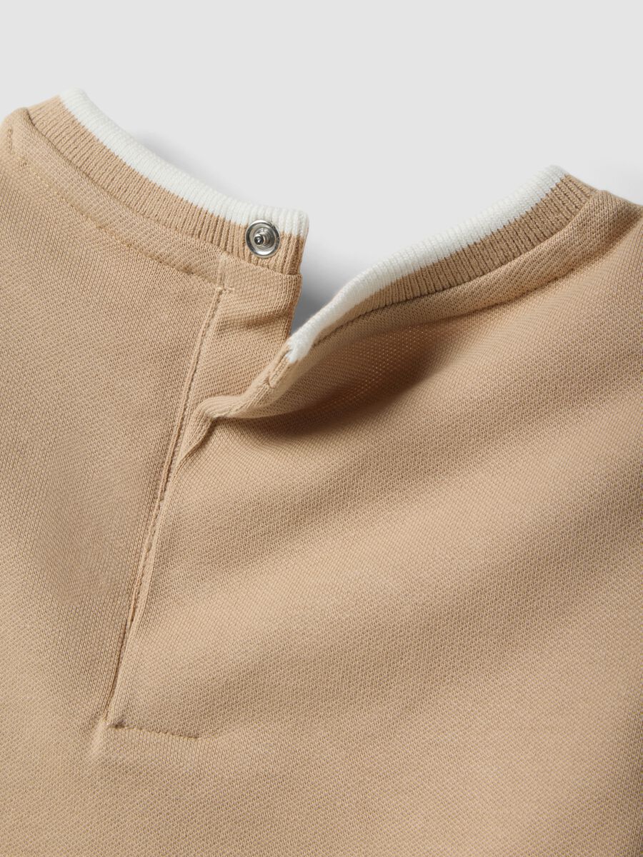 Beige Stretch Cotton Kids T-shirt with Winnie Embroidery_3