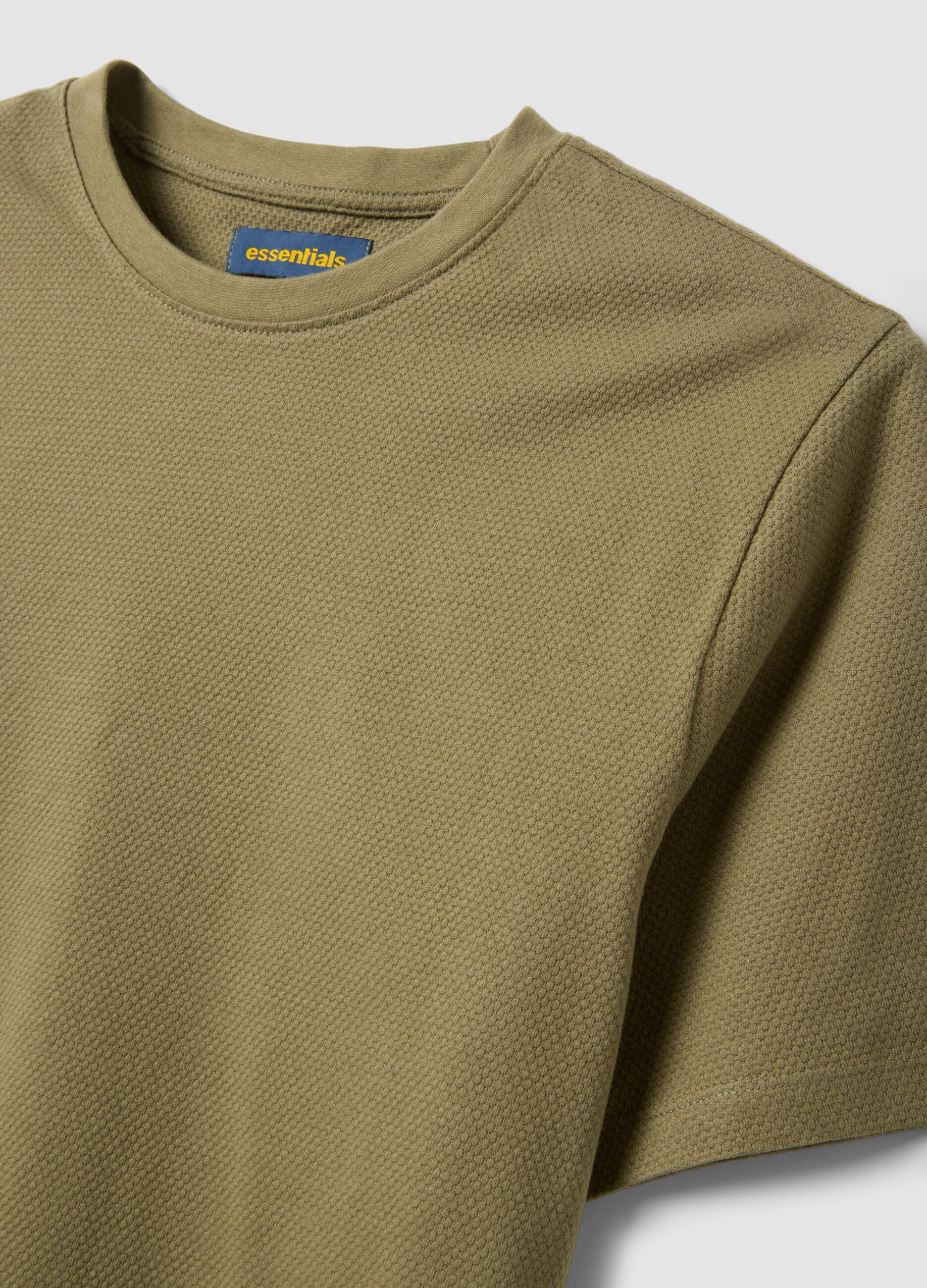 Green pure cotton short-sleeve T-shirt