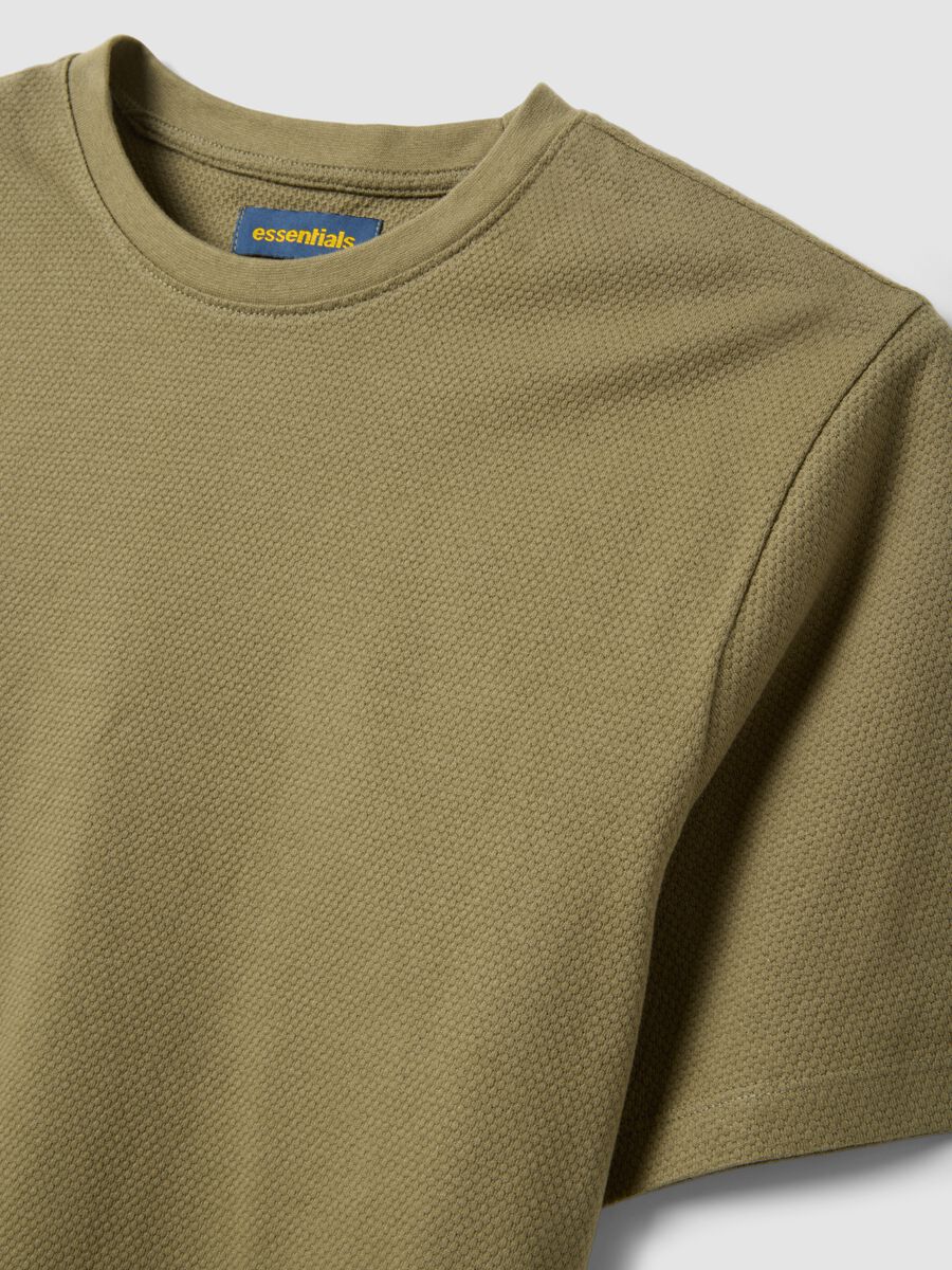 Green pure cotton short-sleeve T-shirt_5