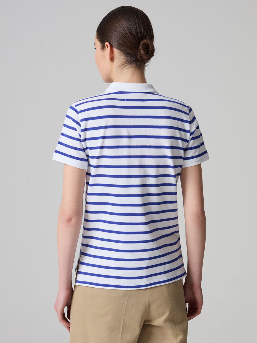 Organic cotton piquet polo shirt with stripes_2