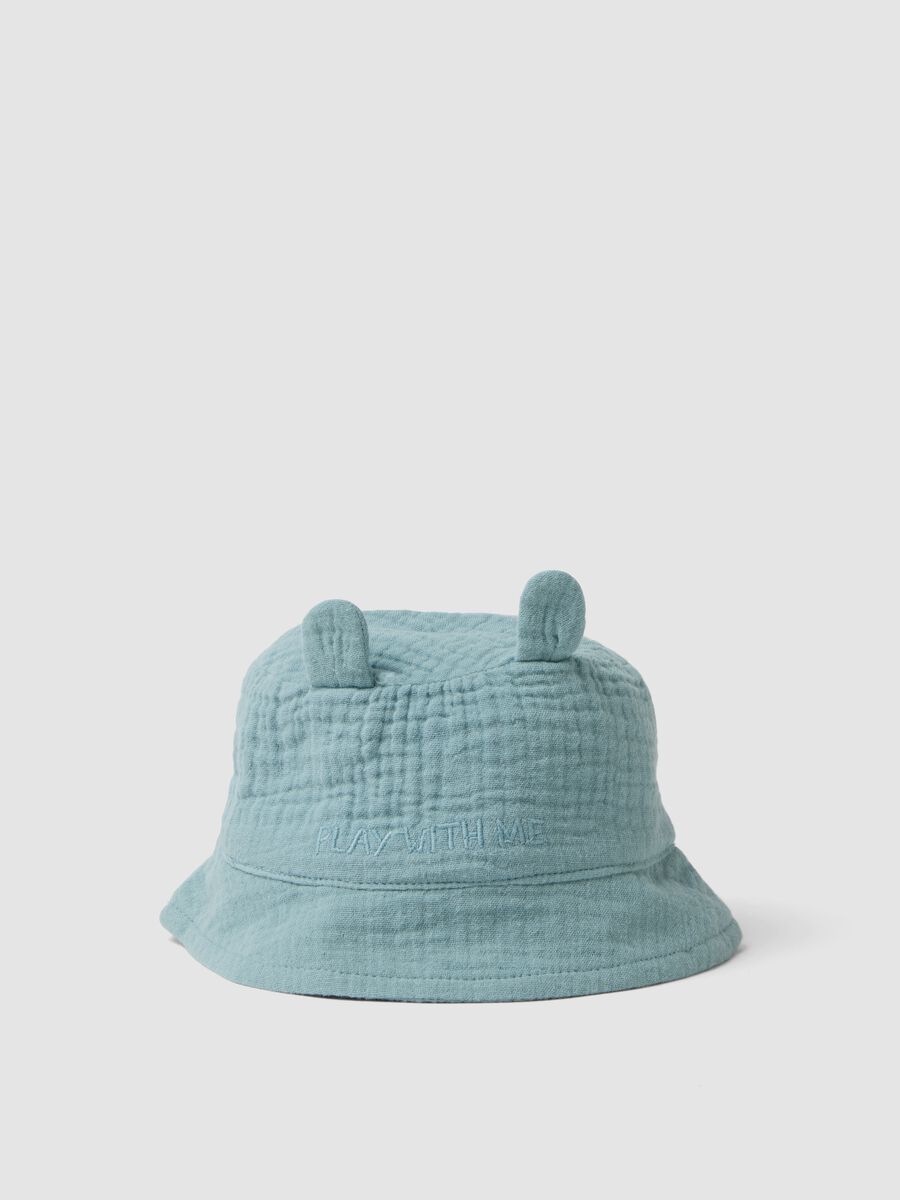 Chapeau bleu clair pour b&eacute;b&eacute; en pur coton_0