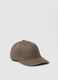 Brown pure cotton baseball cap with adjustable closure_0