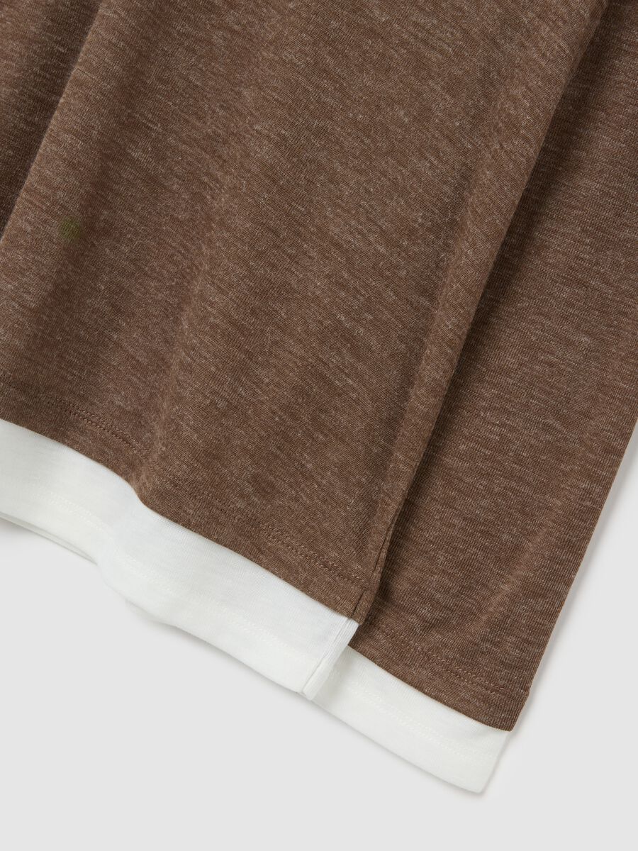 Brown regular fit V-neck sweater_5