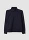 Blue cotton-blend half-zip crew-neck sweatshirt_4