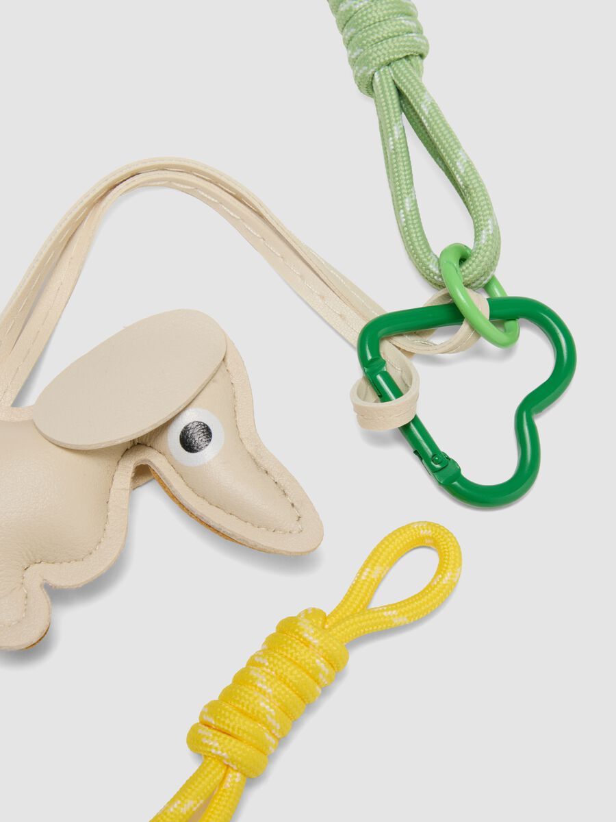 Multicoloured Keychain with Dachshund Charm_2