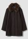 Dark brown wool- and viscose-blend coat, regular fit_0