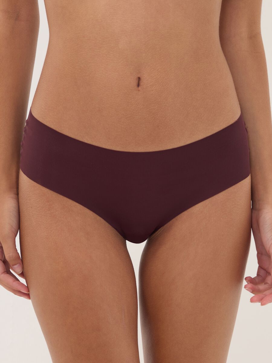Purple stretch microfibre hipster briefs with regular waist_1