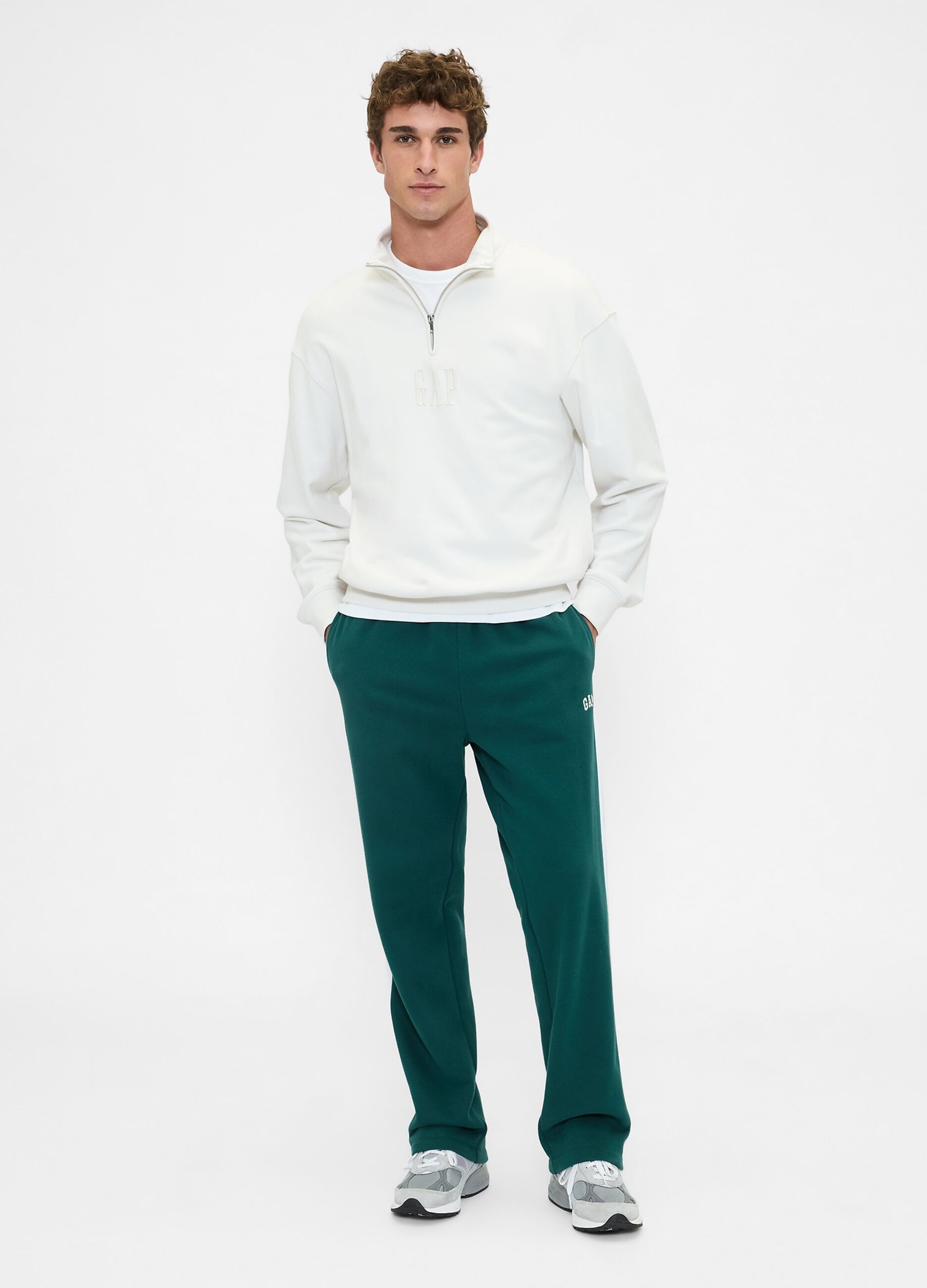 Green Cotton Blend Trousers
