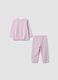 Rosa Pyjama aus Bio-Baumwolljersey mit Sternprint_0