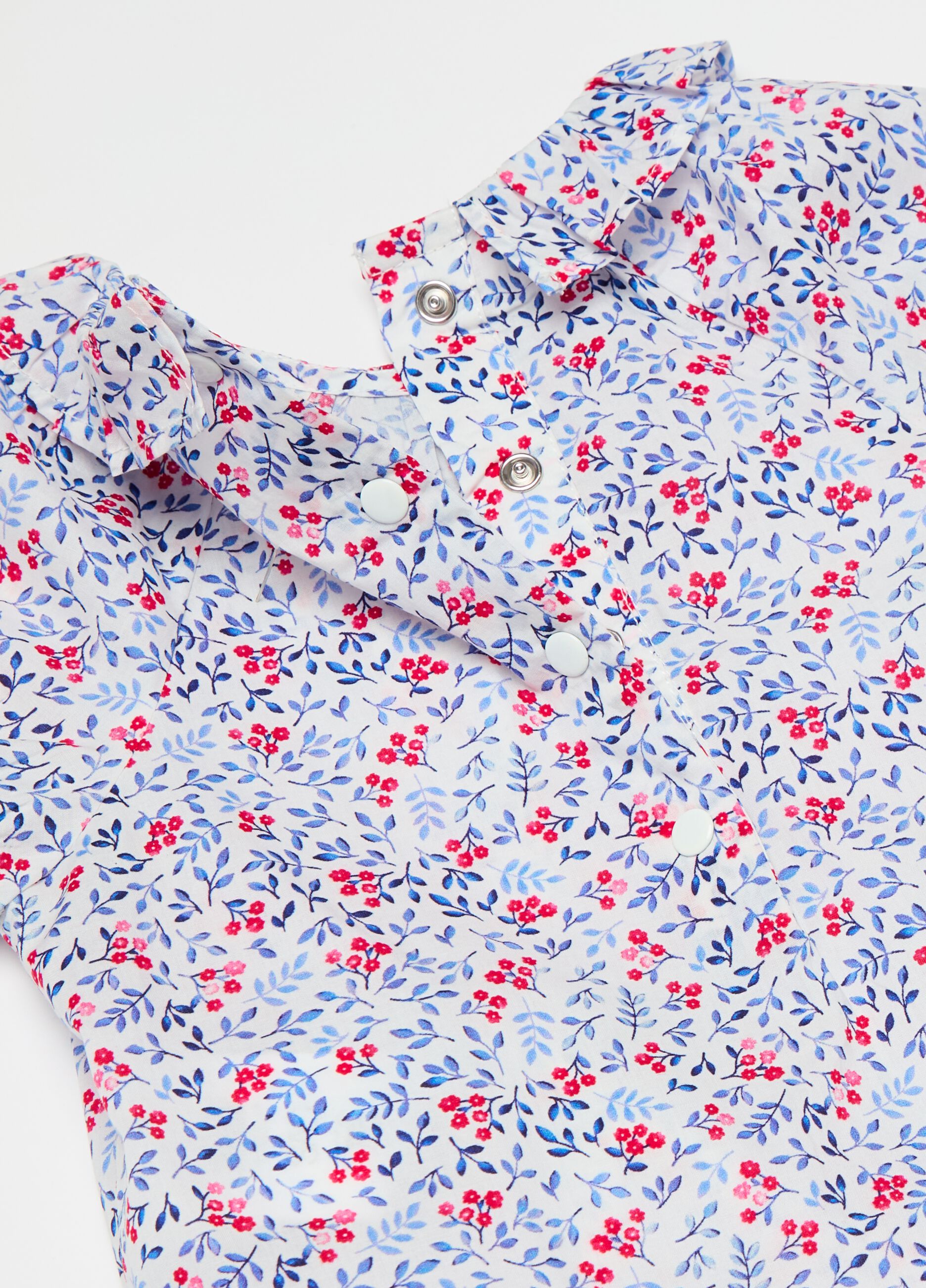 Cotton bodysuit with small flowers print
