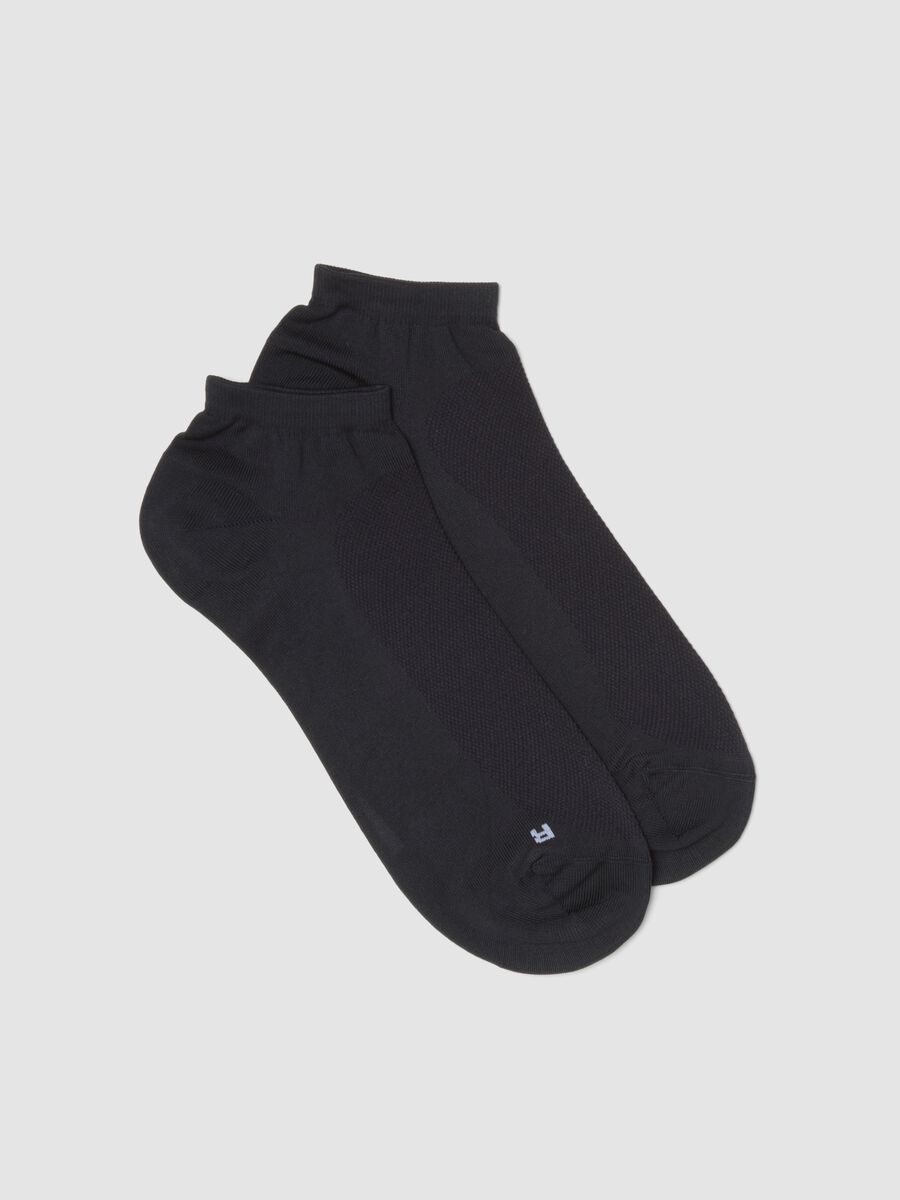 Calze sportive alla caviglia blu in tessuto elasticizzato_0