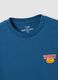 Blaues T-Shirt aus reiner Baumwoll-Jersey mit Print, Regular Fit_6